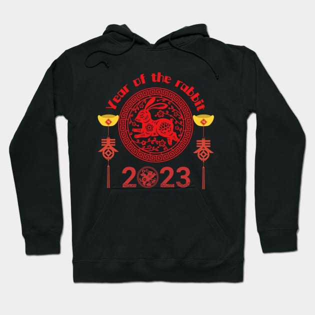 Year of The Rabbit 2023  Happy Chinese New Year Hoodie by Yenz4289